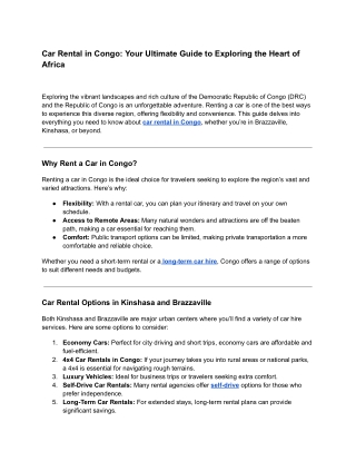 Car Rental in Congo_ Your Ultimate Guide to Exploring the Heart of Africa