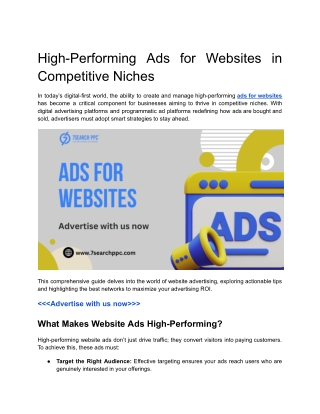 High-Performing Ads for Websites in Competitive Niches