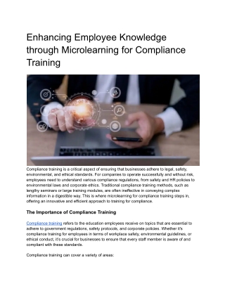 Ethics compliance training for employees