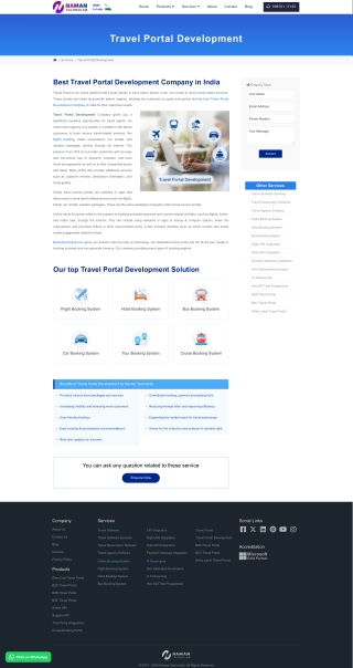 Best Travel Portal Development Company in India