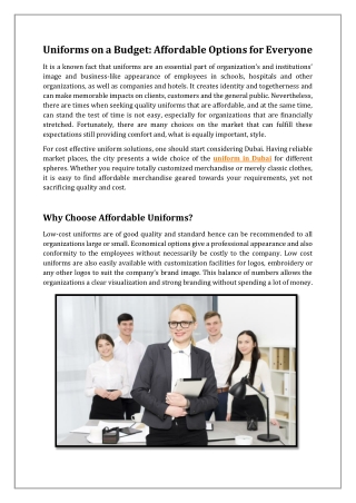 Uniforms on a Budget Affordable Options for Everyone