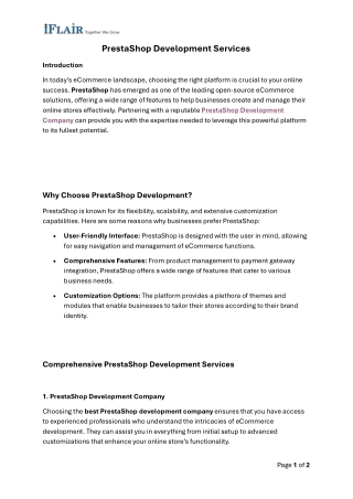 PrestaShop Development Services