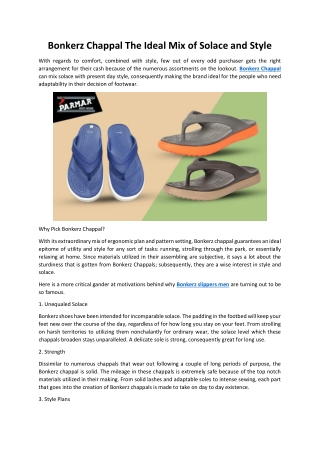 Bonkerz Chappal The Ideal Mix of Solace and Style