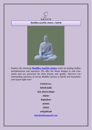 Buddha marble statue | Salvik