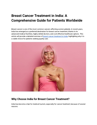 Breast Cancer Treatment in India_ A Comprehensive Guide for Patients Worldwide