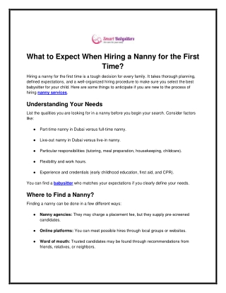 What to Expect When Hiring a Nanny for the First Time?