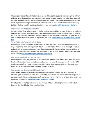 exhibition companies in al quoz