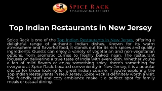 Top Indian Restaurants in New Jersey