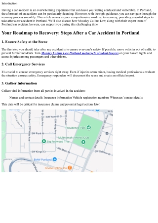 Your Roadmap to Recovery: Steps After a Car Accident in Portland
