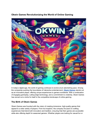 Okwin games