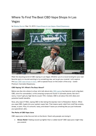 Best CBD Vape Shops In Las Vegas