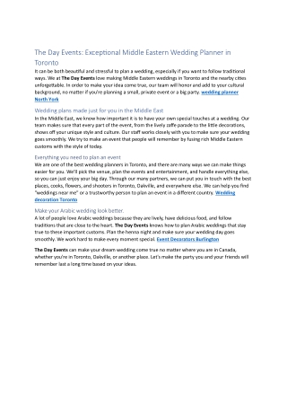 wedding planner Oakville