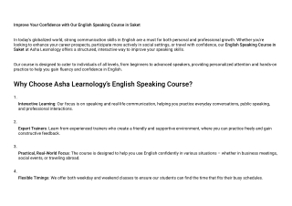 English Speaking Course