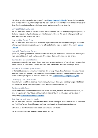 Housekeeping services