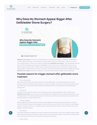 Why Does My Stomach Appear Bigger After Gallbladder Stone Surgery?