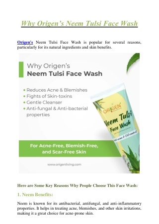 Best Neem Face wash – Origen Living