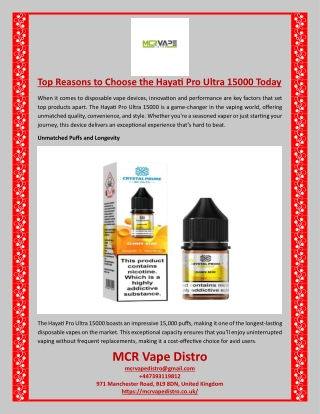 Top Reasons to Choose the Hayati Pro Ultra 15000 Today