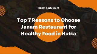 Top 7 Reasons to Choose Janam Restaurant for Healthy Food in Hatta