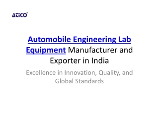 Automobile Engineering Lab Equipment Manufacturer - OEM Parts