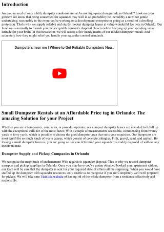 Tiny Dumpster Rentals at An and not via a hassle low cost Charge in Orlando