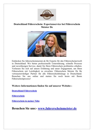 Übersicht über die Fahrerlaubnisklassen