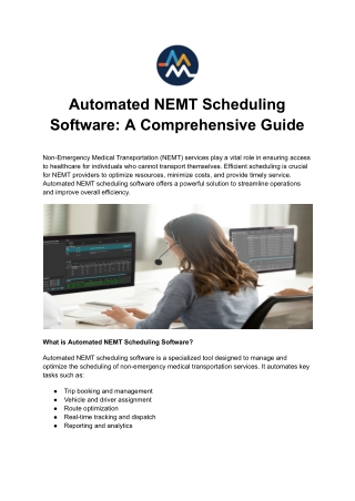 Automated NEMT Scheduling Software_ A Comprehensive Guide