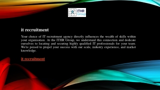 IT Recruitment – Top Tech Talent for Your Organisation