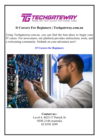 It Careers For Beginners  Techgateway.com.au