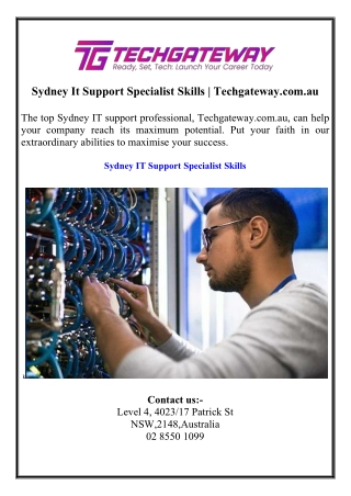 Sydney It Support Specialist Skills  Techgateway.com.au