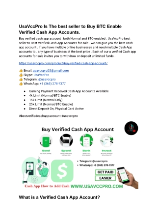 Both regular and BTC enabled Verified Cash App account