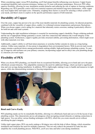 The Benefits of Copper vs. PEX Plumbing