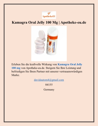 Kamagra Oral Jelly 100 Mg  Apotheke-eu.de