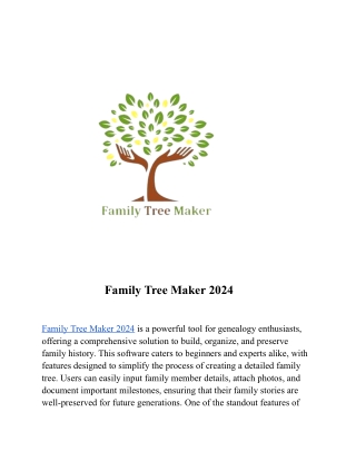 Family Tree Maker 2024