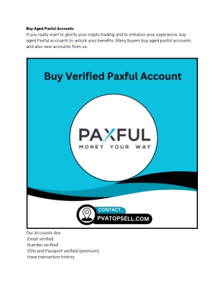 Buy Aged Paxful Accounts