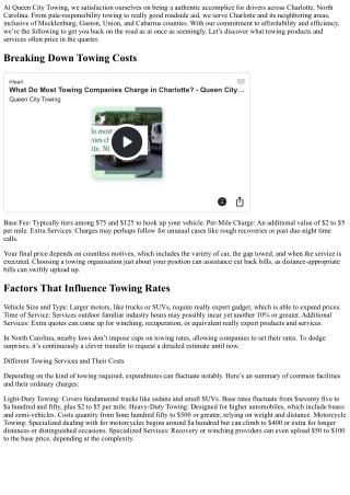 How Much Do Towing Companies Charge in Charlotte?