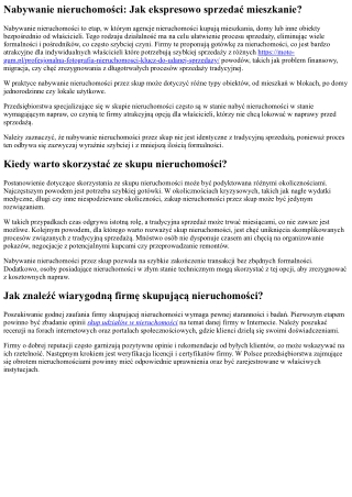 Nabywanie nieruchomości: Jak ekspresowo sprzedać dom?