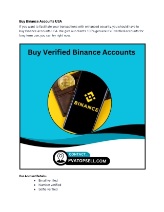 Buy Binance Accounts USA