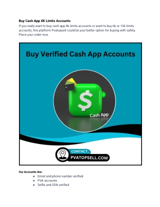 Buy Cash App 4K Limits Accounts