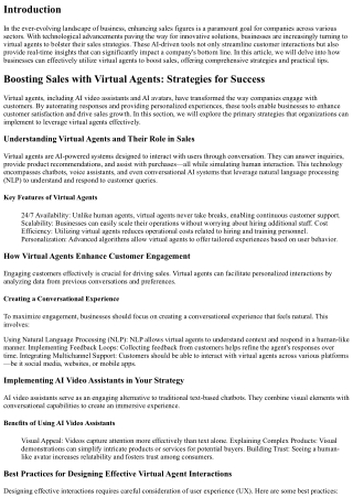 Boosting Sales with Virtual Agents: Strategies for Success