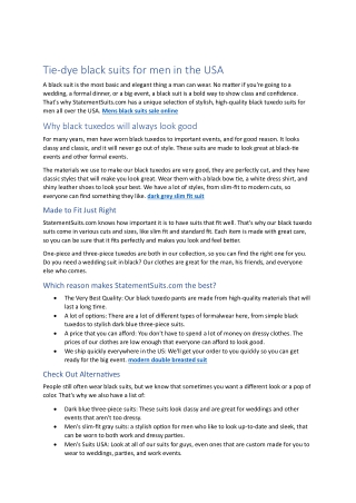 Mens black suits sale online