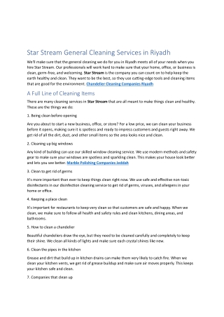 Chandelier Cleaning Companies Riyadh