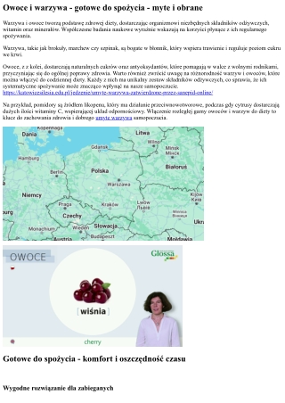 Warzywa i owoce - gotowe do użycia - obrane i myte