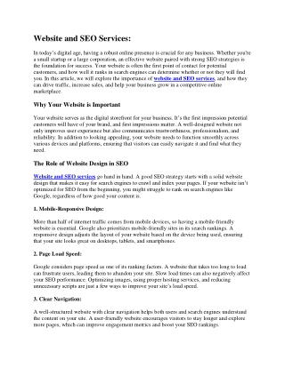 Website and SEO Services