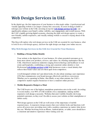 Web Design Services in UAE