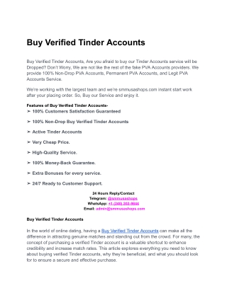 Buy Verified Tinder Accounts
