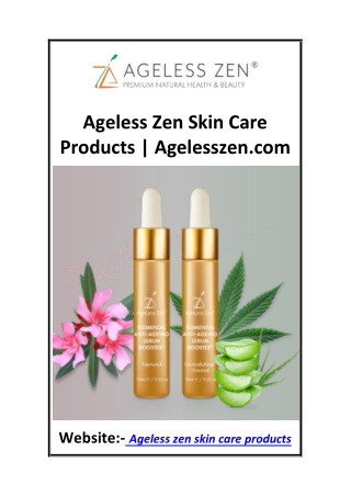 Ageless Zen Skin Care Products  Agelesszen.com