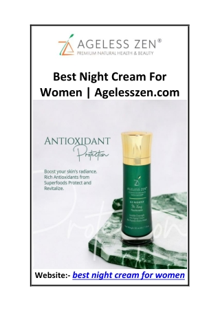 Best Night Cream For Women  Agelesszen.com