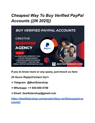 Cheapest Way To Buy Verified PayPal Accounts {{iN 2025}}