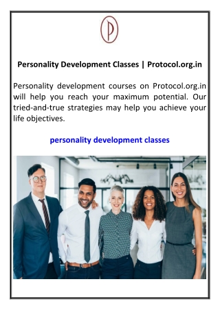Personality Development Classes  Protocol.org.in
