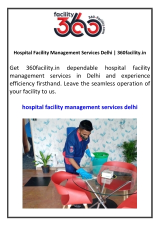 Hospital Facility Management Services Delhi  360facility.in